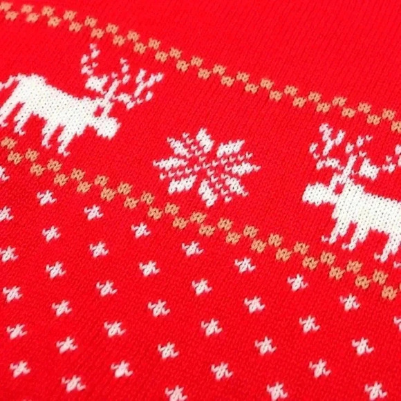 GRANDWISH Red Baby Boys Girls Christmas Sweater O-Neck Knitted Cotton SZ 4T - Picture 2 of 8